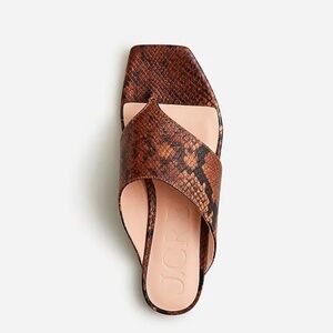 J.Crew - wide thong sandals in snake-embossed leather
